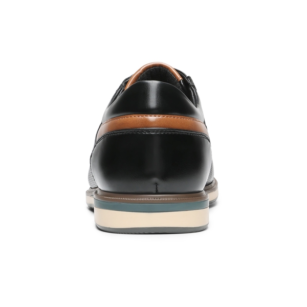 Men's Plain Toe Smart Dress Sneakers - BLACK - 4